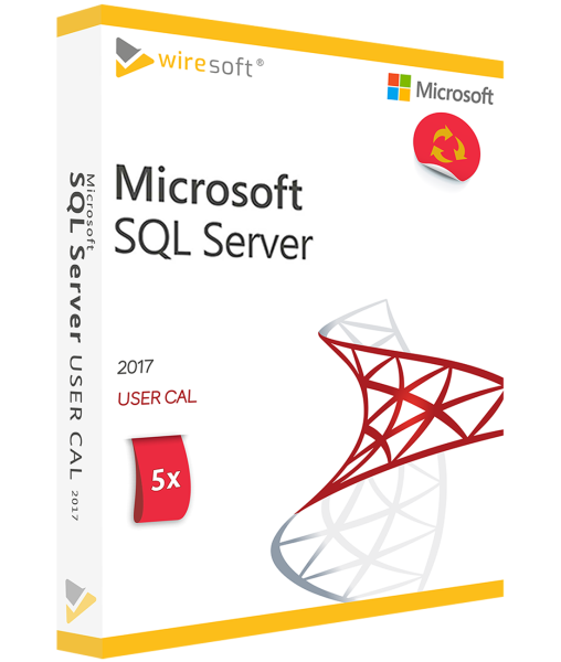 MICROSOFT SQL SERVER 2017 - 5 PACK USER CAL
